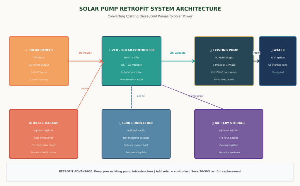 Retrofitting Diesel & Grid Water Pumps to Solar.