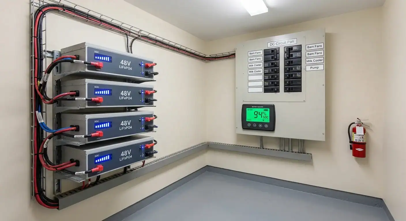 A clean, well-lit photograph of a modern farm utility room.